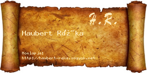 Haubert Réka névjegykártya